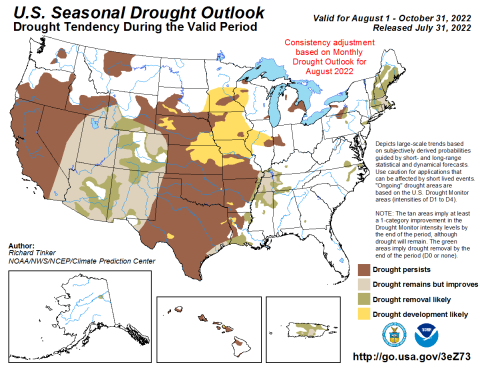 Drought Outlook 220731 | USDA Climate Hubs