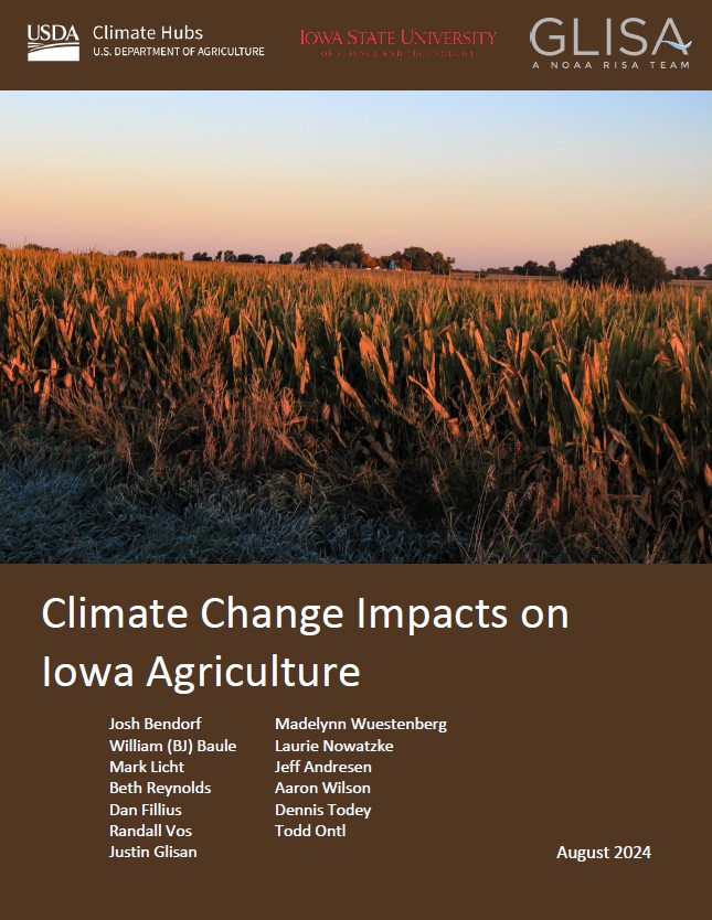 Cover Image for report: Climate Change Impacts on Iowa Agriculture