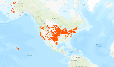 Map of United States Wind Turbine Database