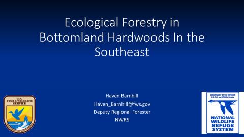 Title Slide for the Ecological Silviculture for Southern Bottomland Hardwood Ecosystems presentation