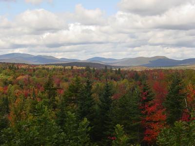 High elevation veiw in Brunswick, VT with leaf color change on the mountains.
