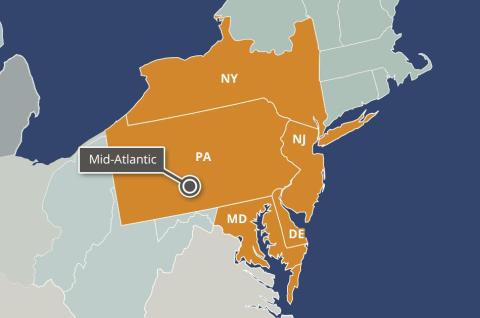 Orange region depicts vulnerability assessment area