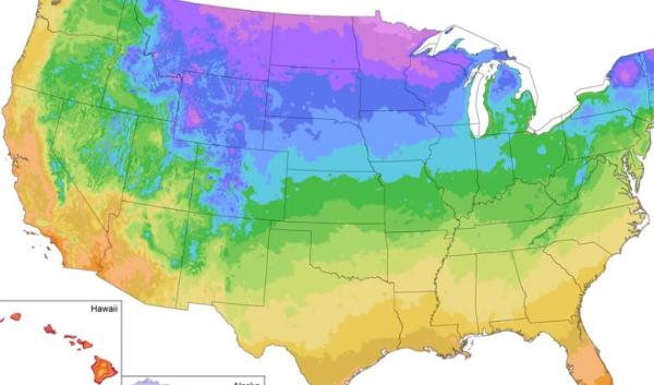 USDA Plant Hardiness Zones map - Public domain